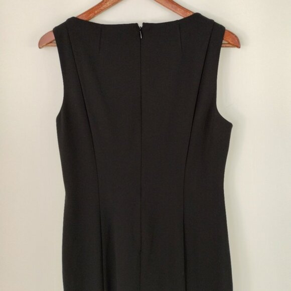 Calvin Klein Hi Low Ruffle Hem Sleeveless Midi Dress Size 10 Black Classic - Picture 8 of 9